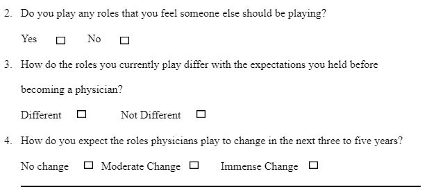 Roles Played by Physicians in Health Institutions