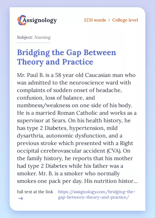 Bridging the Gap Between Theory and Practice - Essay Preview