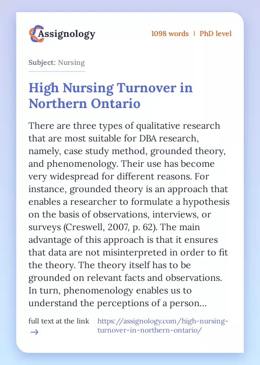 High Nursing Turnover in Northern Ontario - Essay Preview