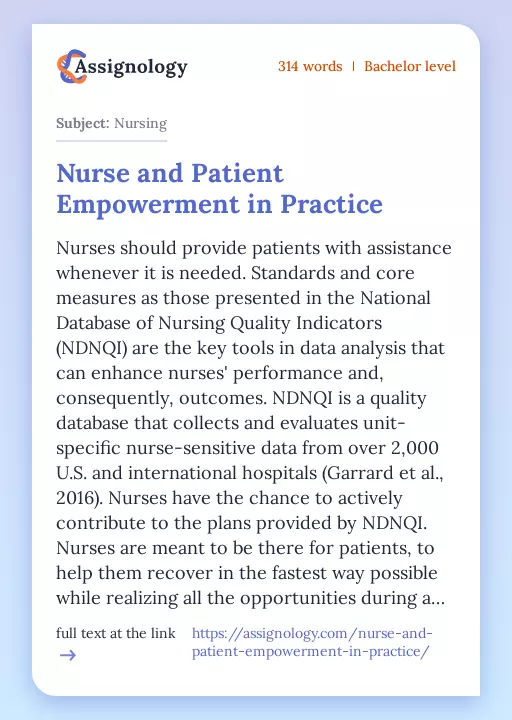 Nurse and Patient Empowerment in Practice - Essay Preview