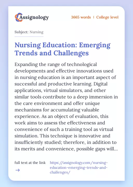 Nursing Education: Emerging Trends and Challenges - Essay Preview