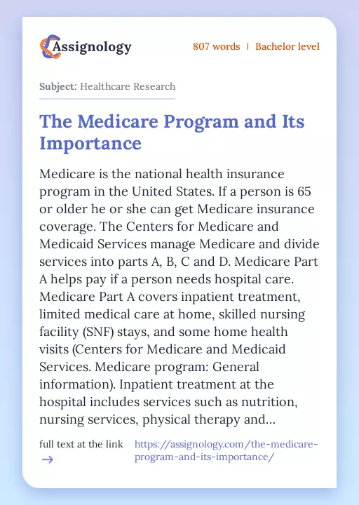 essay on medicare