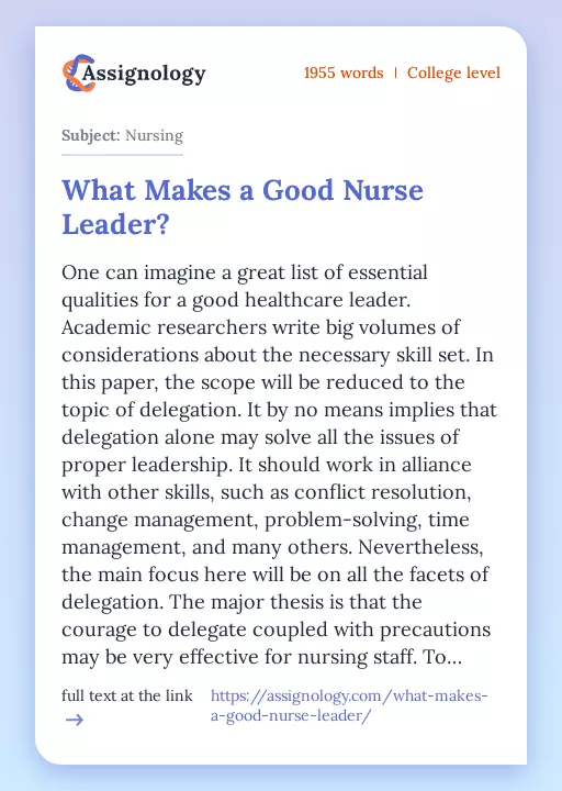 what makes a good nurse essay